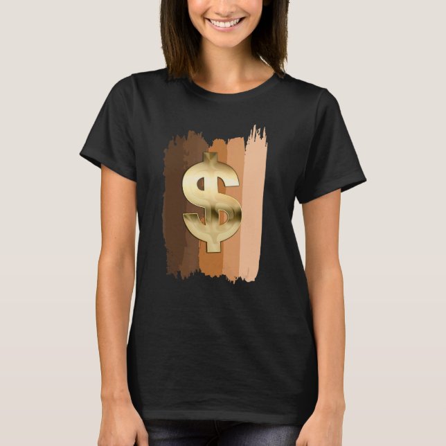 Camiseta Melanin Money Empreendedores Dólar Sinal (Frente)