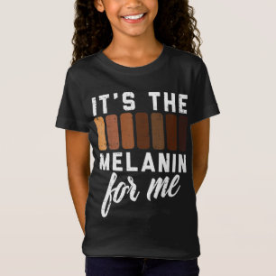 Camiseta Melanin Para Mim Orgulho Negro BHM Homens Africano