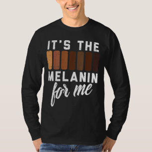 Camiseta Melanin Para Mim Orgulho Negro BHM Homens Africano
