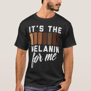 Camiseta Melanin Para Mim Orgulho Negro BHM Homens Africano