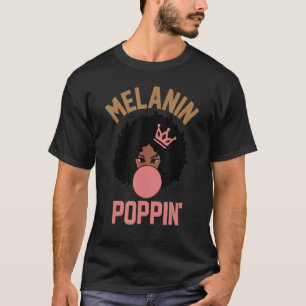 Camiseta Melanin Poppin Para Mulheres Negra História Menina