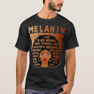 Camiseta Melanin Pride Black Mulher Afro-Americana