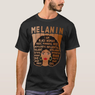 Camiseta Melanin Pride Black Mulher Afro-Americana