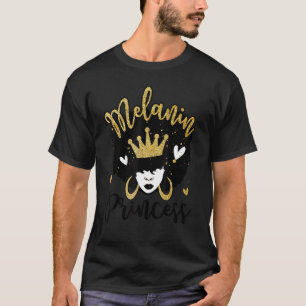 Camiseta Melanin Princesa Africana Americana Afro Puff Prin