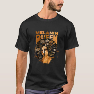 Camiseta Melanin Queen 100% Melanin Black Afro American