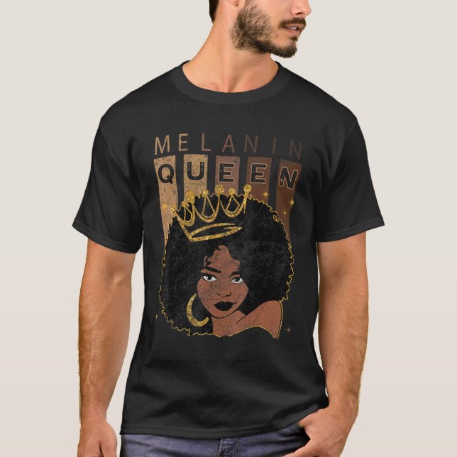 Camiseta Melanin Queen African American Forte Black Natura (Frente)