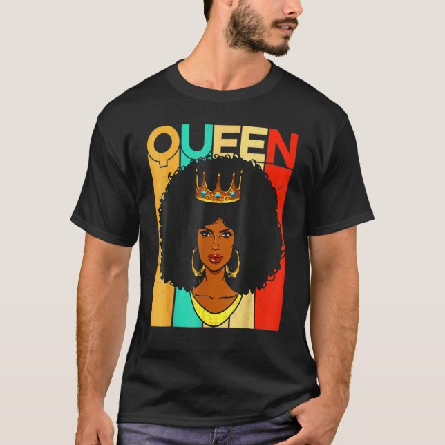 Camiseta Melanin Queen African American Forte Black Natura (Frente)