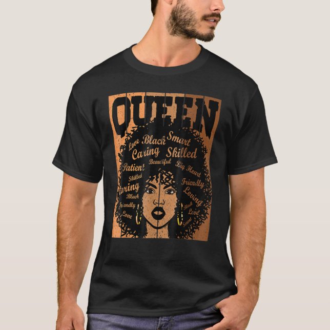 Camiseta Melanin Queen African American Strong Black Natura (Frente)