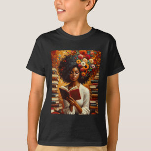 Camiseta Melanin Queen Afro Womendurecida Leitura Book Blac