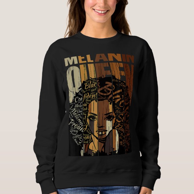 Camiseta Melanin Queen Black History Month Afro African Pri (Frente)