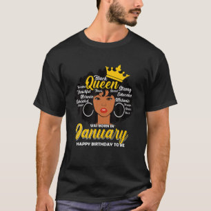 Camiseta Melanin Queen Foi Nascer Em Janeiro, Aniversário 