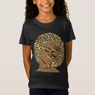 Camiseta Melanin Queen Leopard Afro Hair African American B