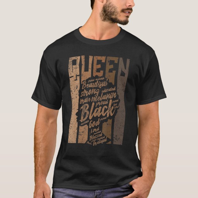 Camiseta Melanin Queen Tee African American Strong Black Na (Frente)