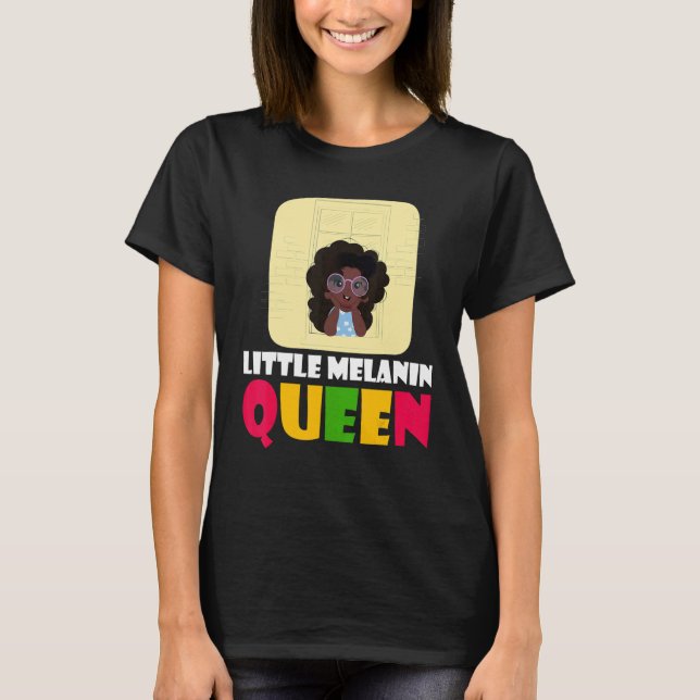 Camiseta Melanin School Queen Black Afro Girls Melanin Birt (Frente)