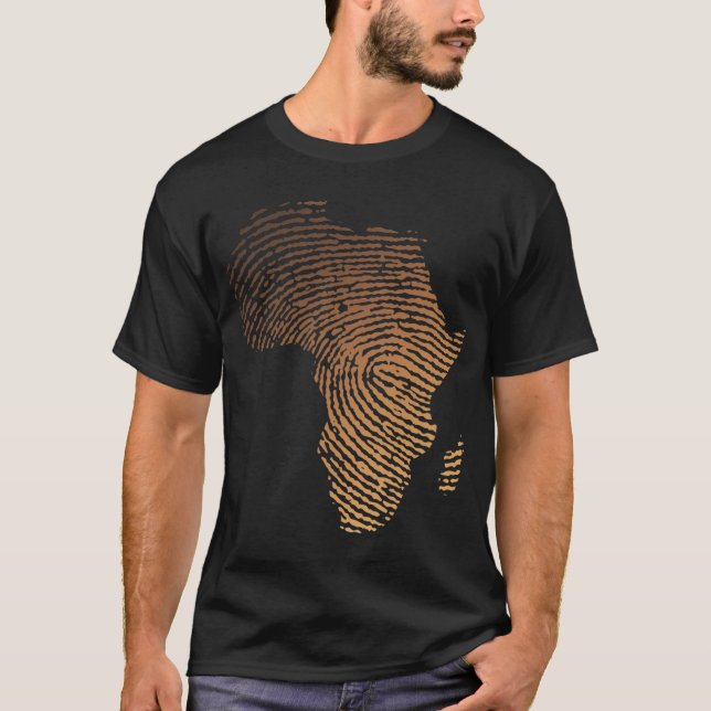 Camiseta Melanin Shades Africa Map - Impressão Digital sobr (Frente)