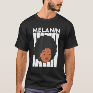 Camiseta Melanin Shades Afro Girl African American Mulher E
