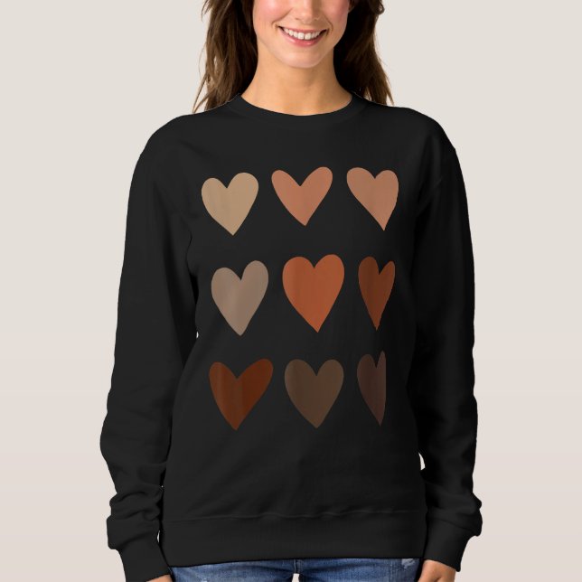 Camiseta Melanin Skin Tone Hearts, Be Kind, Black History M (Frente)