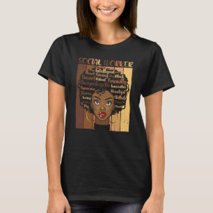 Camiseta Melanin Social Worker Afro Hair Black History Mont
