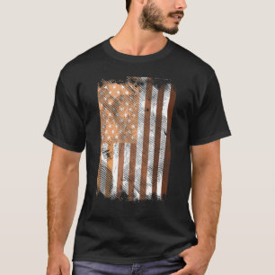 Camiseta Melanin Us Flag Black Pride Blm Bhm afro-americano