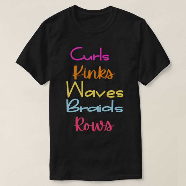 Camiseta Melanin Womens Curls Kinks Waves Braços (Frente do Design)