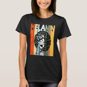 Camiseta Melanin Words Art Vintage Retro Black Afro Woman Q