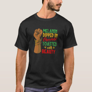 Camiseta Melanina Dipada de Chocolate Torrada Com Bela Ch