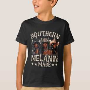 Camiseta Melanina Fez Juneteenth Caubói Negro Sulista Bla