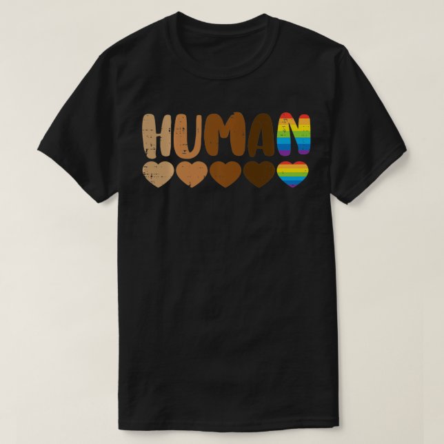 Camiseta Melanina Humana Arco-Íris LGBT História Negra Prid (Frente do Design)