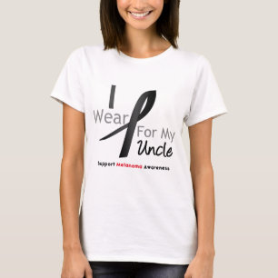 Camiseta Melanoma Eu Visto Preto Para Meu Tio