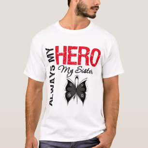 Camiseta Melanoma Sempre Meu Herói Minha Irmã