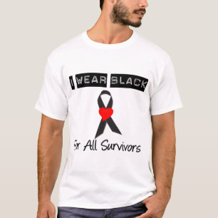Camiseta Melanoma, Visto Preto Para Todos Os Sobreviventes