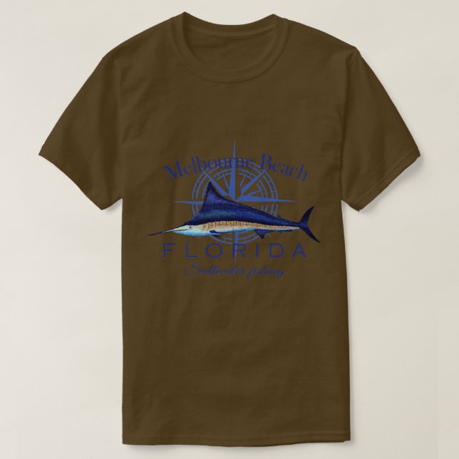 Camiseta Melbourne Beach Florida Sailfish Saltwate (Frente do Design)