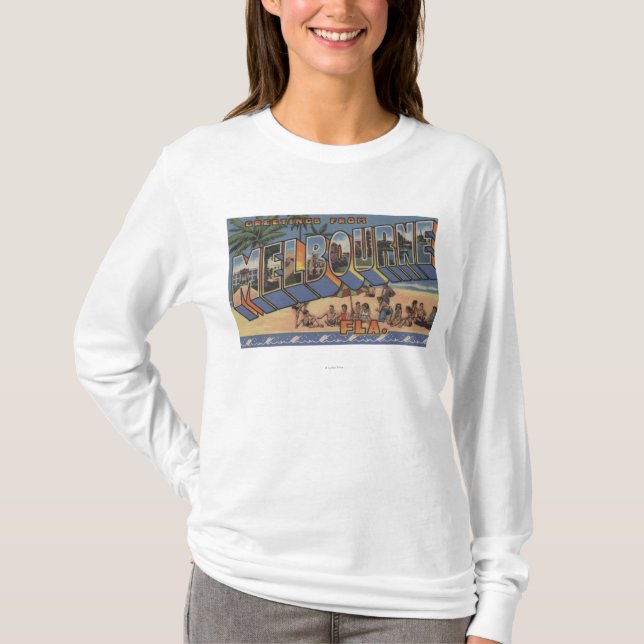 Camiseta Melbourne, Florida - grandes cenas da letra (Frente)