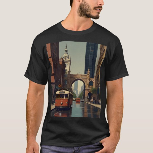 Camiseta Melbourne poster vintage (Frente)