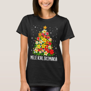Camiseta Mele Kalikimaka Árvore de Natal Havaiano Floral Pi