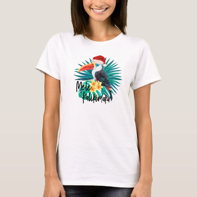Camiseta Mele Kalikimaka - Aves da Selva Tropical (Frente)