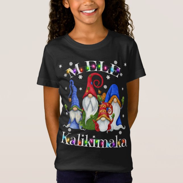 Camiseta Mele Kalikimaka Feliz Natal Gn Nórdico Havaiano (Frente)