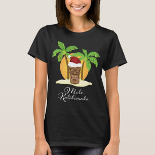 Camiseta Mele Kalikimaka Feliz Natal Tiki Havaiana