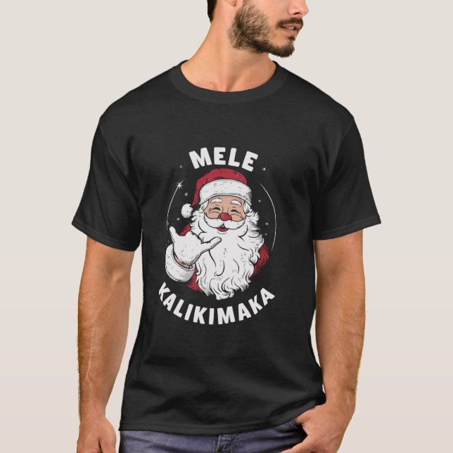Camiseta Mele Kalikimaka Havaí Papai noel Cristo Feliz Hava (Frente)