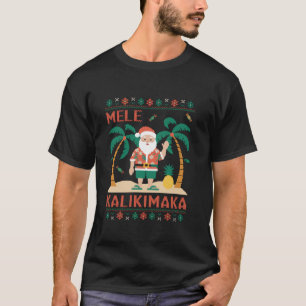 Camiseta Mele Kalikimaka Havaí Papai noel Cristo Feliz Hava