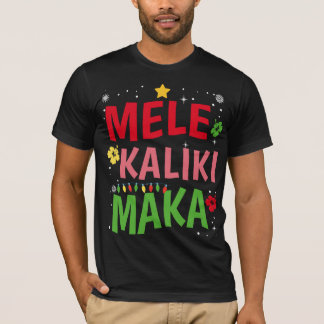 Camiseta Mele Kalikimaka Havaiana Citação de Natal