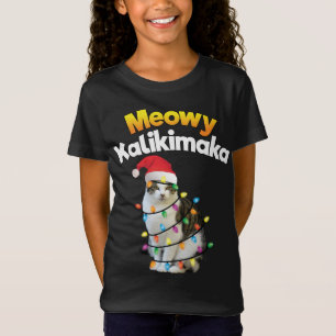 Camiseta Mele Kalikimaka Havaiano Feliz Gato de Natal