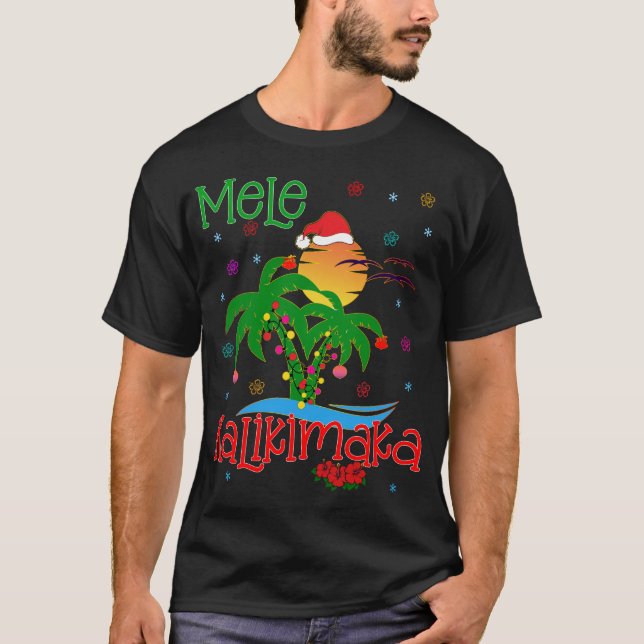 Camiseta Mele Kalikimaka Havaiano Feliz Natal Aloha Mat (Frente)