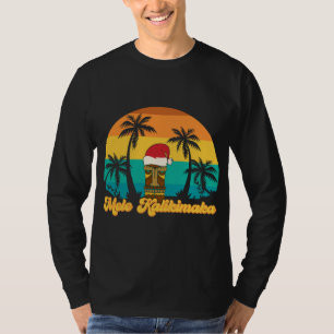 Camiseta Mele Kalikimaka Havaiano Natal Tiki Santa Hat