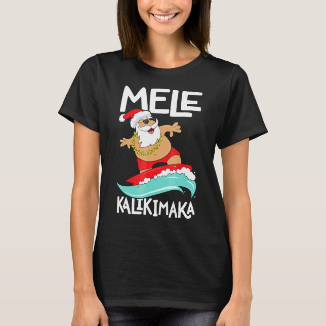 Camiseta Mele Kalikimaka Hawaii no Surfe (Frente)