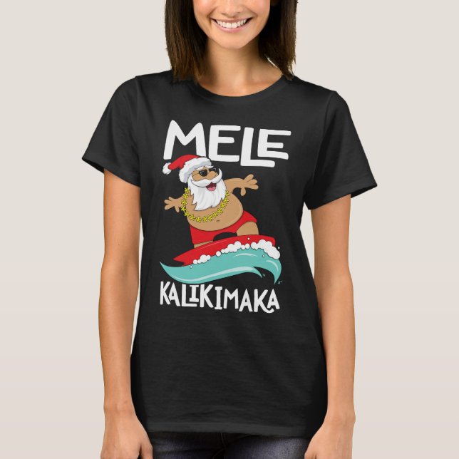 Camiseta Mele Kalikimaka Hawaii no Surfe (Frente)