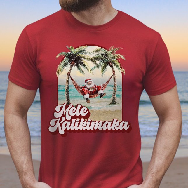 Camiseta Mele Kalikimaka Hawaiian Christmas Beach (Fun Mele Kalikimaka Hawaiian Christmas T-Shirt)