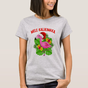 Camiseta Mele Kalikimaka Hawaiian Christmas Flamingo