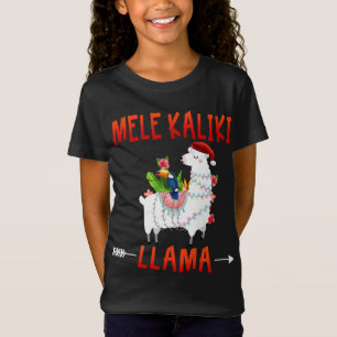 Camiseta Mele Kalikimaka Kaliki Llama em luzes de natal H