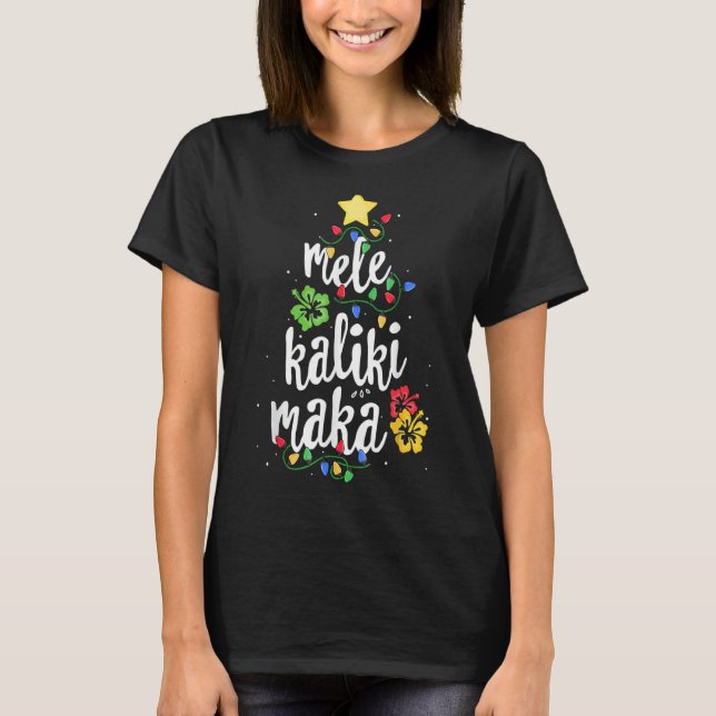 Camiseta Mele Kalikimaka Mulheres Havaianas Natal Tr (Frente)